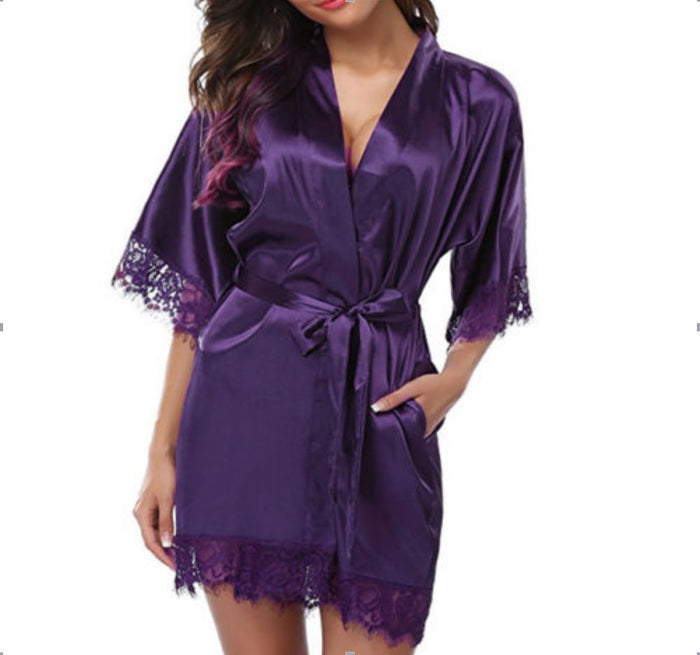 Curvy Girl Sexy Loose Lace Bathrobe