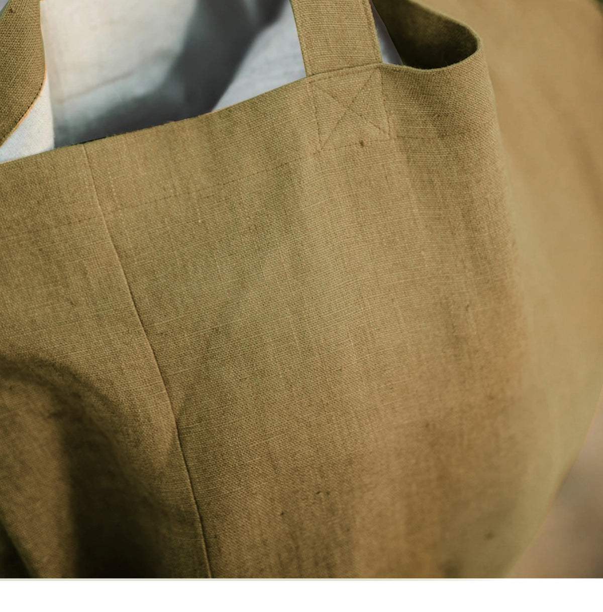 Large Pure Natural Linen Tote Bag