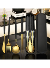 Reusable Portable Stainless Steel Cutlery Set With Storage Box