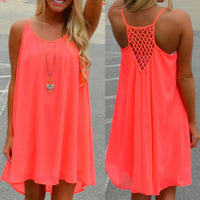 Fluorescence Chiffon Mini Beach Dress