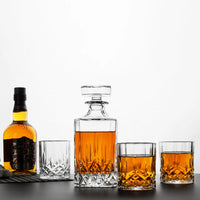 Drinks in style Crystal Whiskey Decanter with whisky Glasses