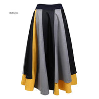 High Elastic Waist Contrast Color Irregular Yellow Half-Body Skirt Women Fashion Tide New Spring Autumn 2021