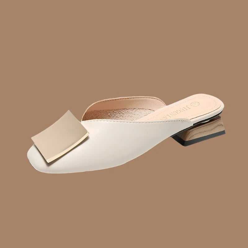 A Causal Low Heel Slipper it's Summer Elegance