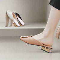 A Causal Low Heel Slipper it's Summer Elegance