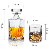 Drinks in style Crystal Whiskey Decanter with whisky Glasses