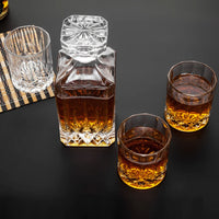 Drinks in style Crystal Whiskey Decanter with whisky Glasses