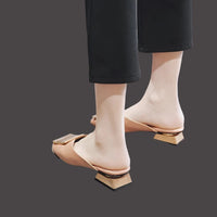 A Causal Low Heel Slipper it's Summer Elegance