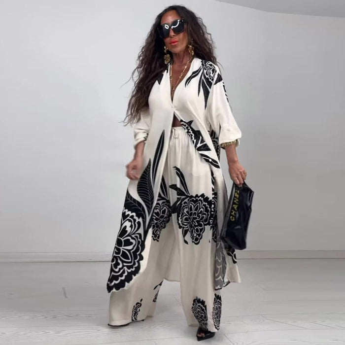Elegant Summer Wide Leg Two Piece Set