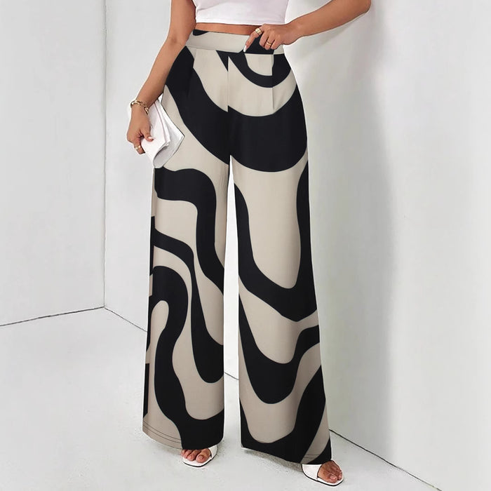 Casual Wide Leg Striped Pants