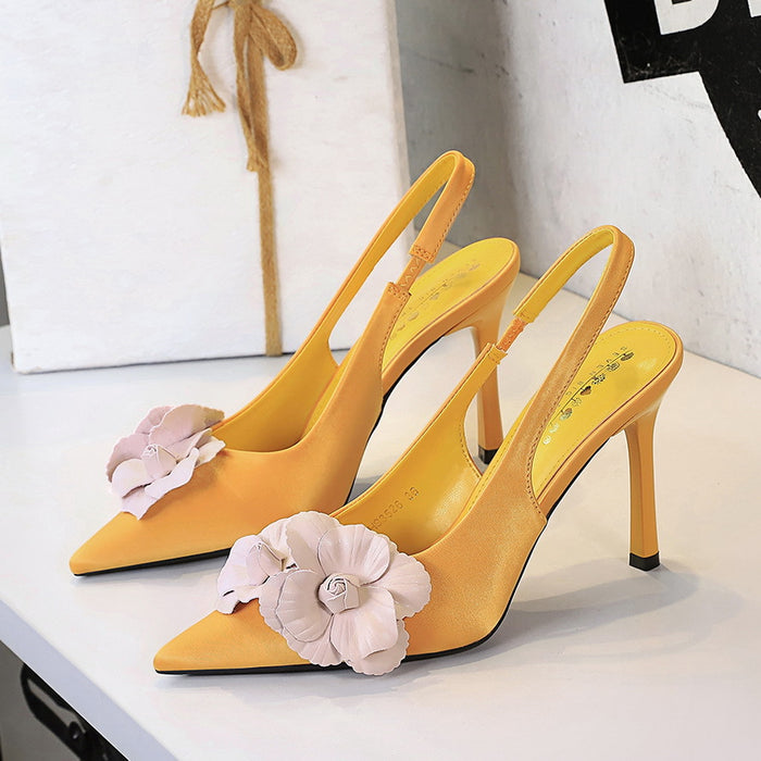Pointed Toe Flower Stiletto