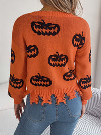 Just in time for Halloween Pumpkin Long Sleeve Pullover Sweater
