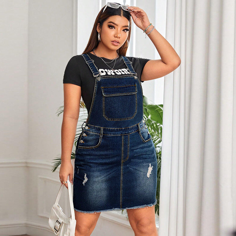 Denim Suspender Dress