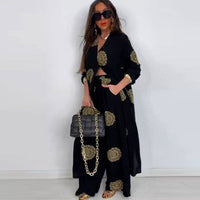 Summer Two Piece Elegant Wide Leg Pant Set