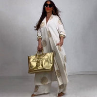 Summer Two Piece Elegant Wide Leg Pant Set