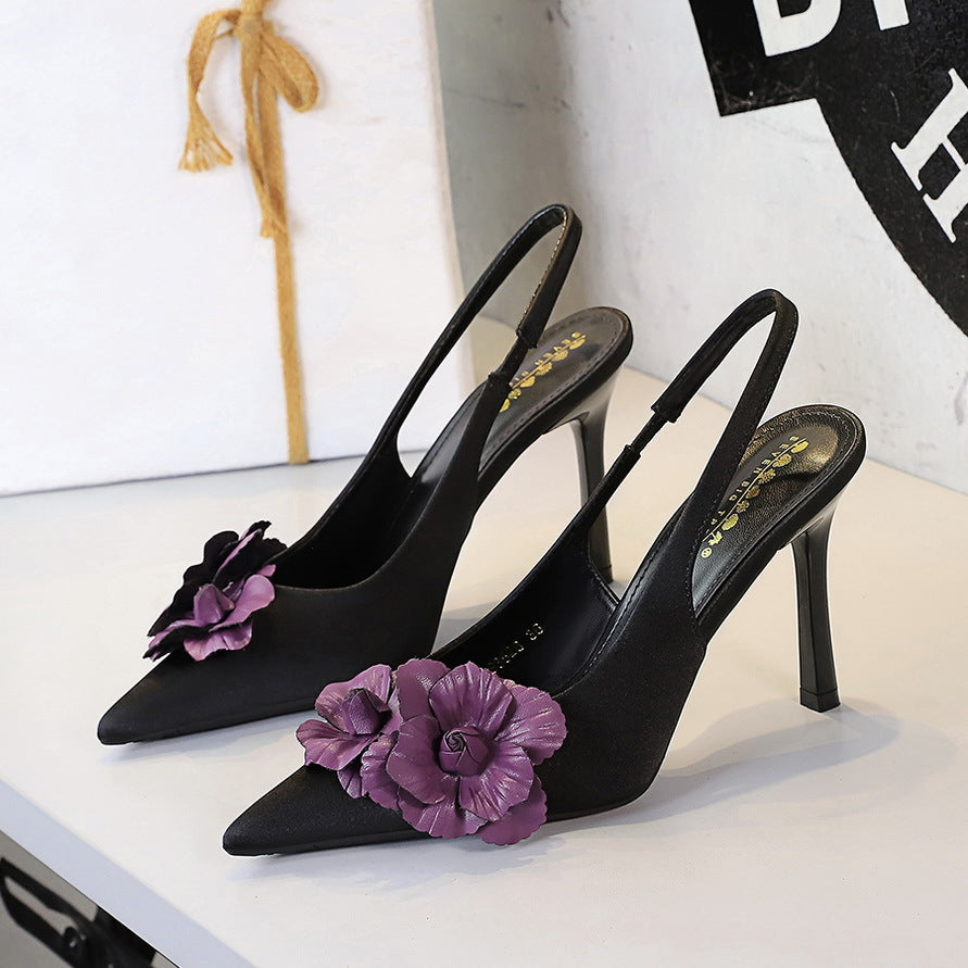 Pointed Toe Flower Stiletto