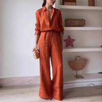 Casual Two Piece Solid Color Trouser Set