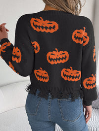 Just in time for Halloween Pumpkin Long Sleeve Pullover Sweater
