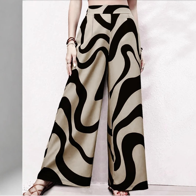 Casual Wide Leg Striped Pants