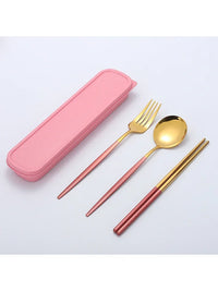 Reusable Portable Stainless Steel Cutlery Set With Storage Box