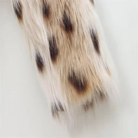 Guobioziy Faux Leopard Fur Jacket