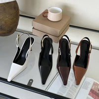 Sexy Metal Buckle Slingback High Heels Shoes