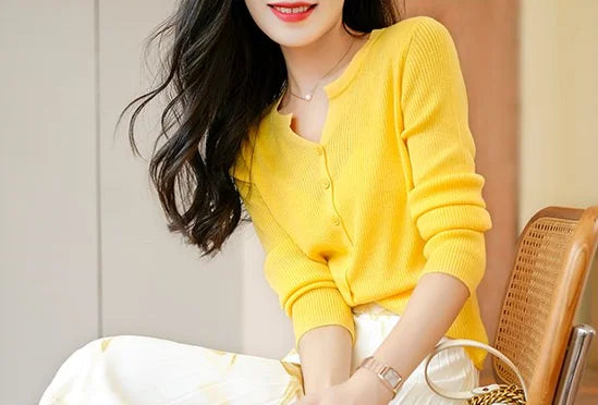 Sophisticated  A-Line High Waisted Yellow Skirt set