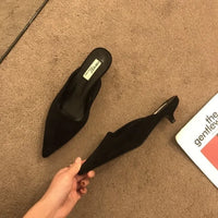Lolita Casual Low Heel Faux Suede Leopard Printed Mules