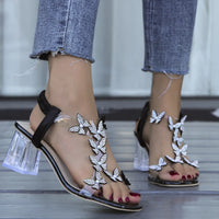 Elegant  Rhinestone and Butterfly Sandals Elegant