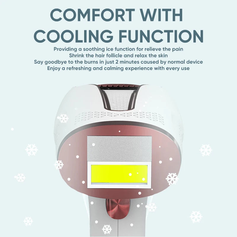 Touch Cooling Laser Epilator for Women Men 999900 Flash 2 Options Cold Bikini Trimmer Free Shipping  IPL Hair Remover for Ladies
