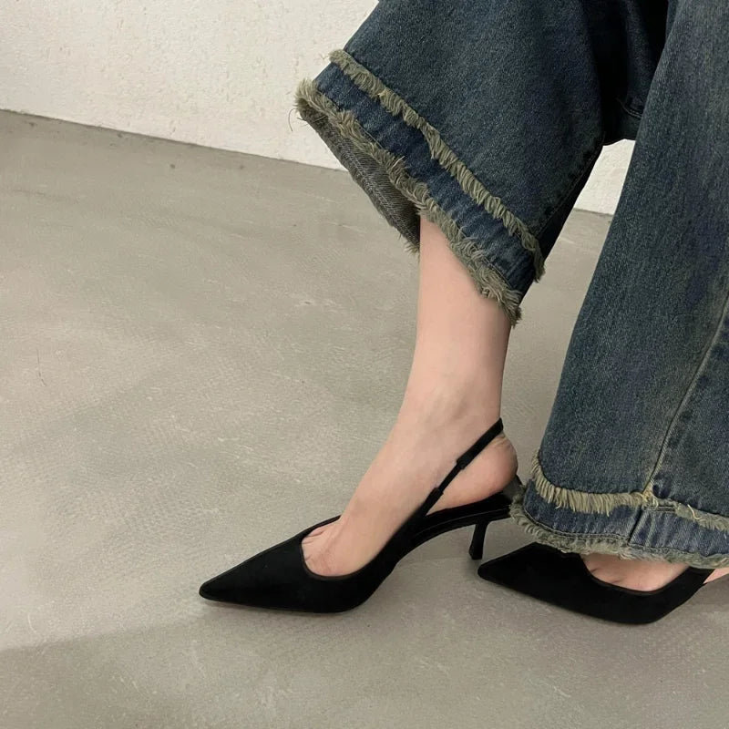 Causal Comfortable Sling Back High Heel  Pointed Toe shoe