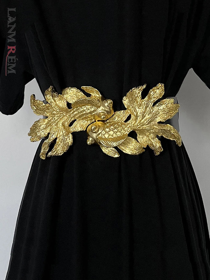 Adjustable Designer Retro Goldfish Metal Belts Adjustable