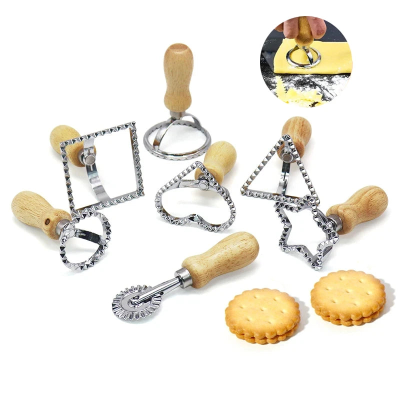 Pasta & Cookie Mold with Wooden Handle"