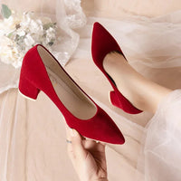 Lady in Red Pointed Thick Heels