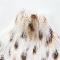 Guobioziy Faux Leopard Fur Jacket