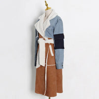 ZAMOR Denim Patchwork Urban Sheepskin Winter Coat
