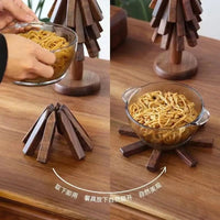 Tree Shaped Wooden Trivet for Hot Dishes