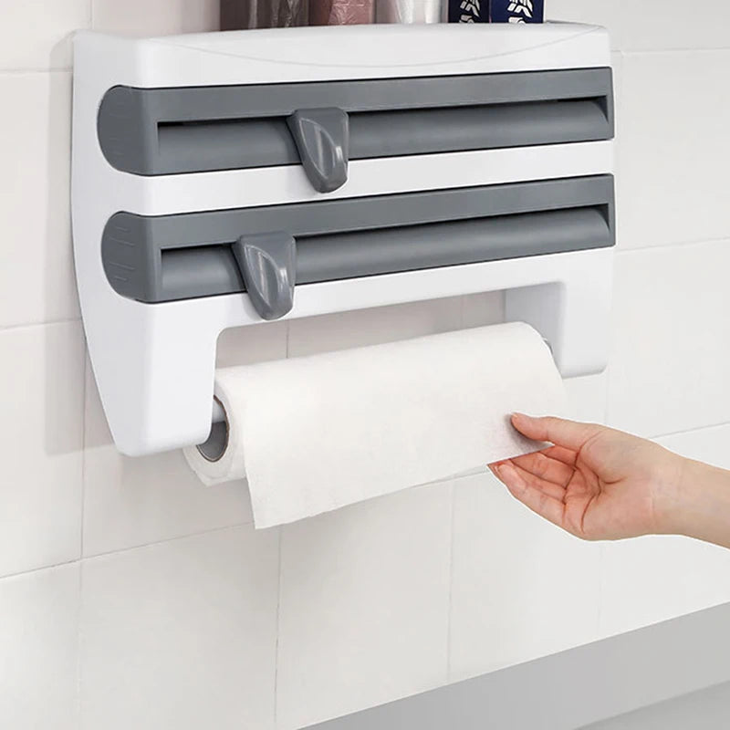Kitchen Organizer with Foil and Paper Cutter + Towel Holder