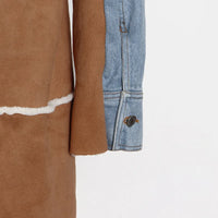ZAMOR Denim Patchwork Urban Sheepskin Winter Coat