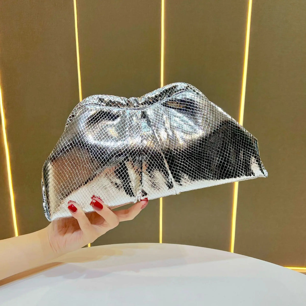 Fashionable 80's Metallic Glam Handbag