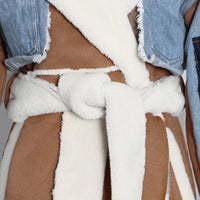 ZAMOR Denim Patchwork Urban Sheepskin Winter Coat