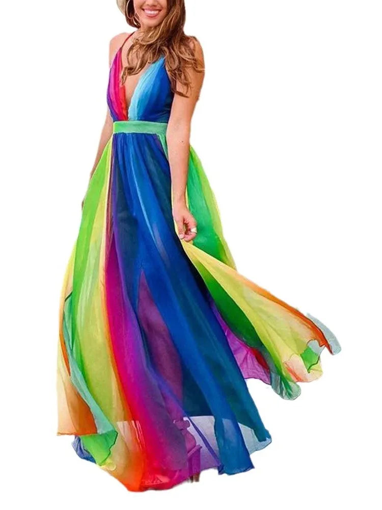 Rainbow Chiffon Garden Dress