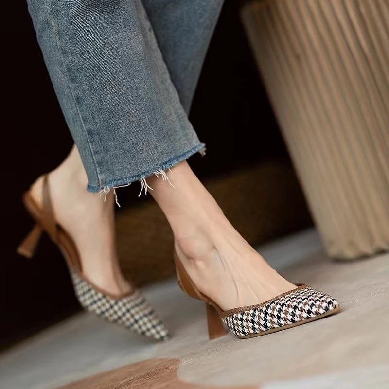 Low Heel Pointed Toe  Dressy Sling Back