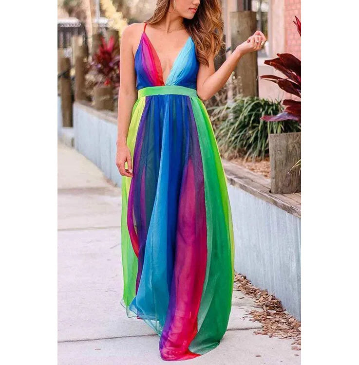 Rainbow Chiffon Garden Dress