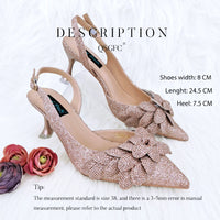 Elegant Embellished High Heel & Bag Set with Rhinestones