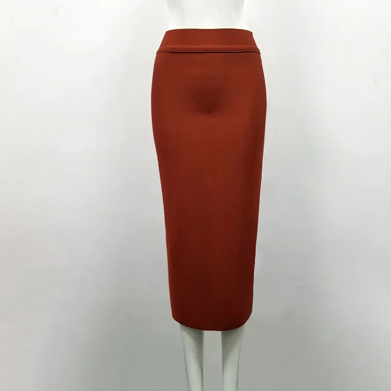 Candy Color Knee Length Pencil Skirt