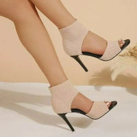 Knitted High Heels Sandals