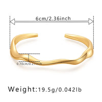 Irregular Twisted Chunky Metal Women 18k Gold Plated Bracelet