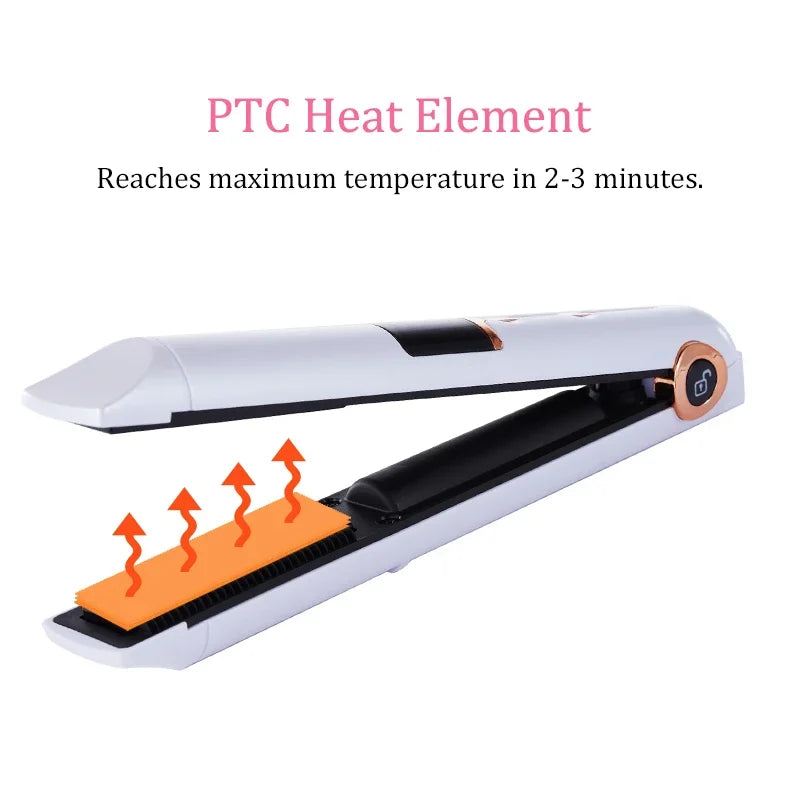 Portable Travel USB Rechargeable Hair Straightener with Power Bank