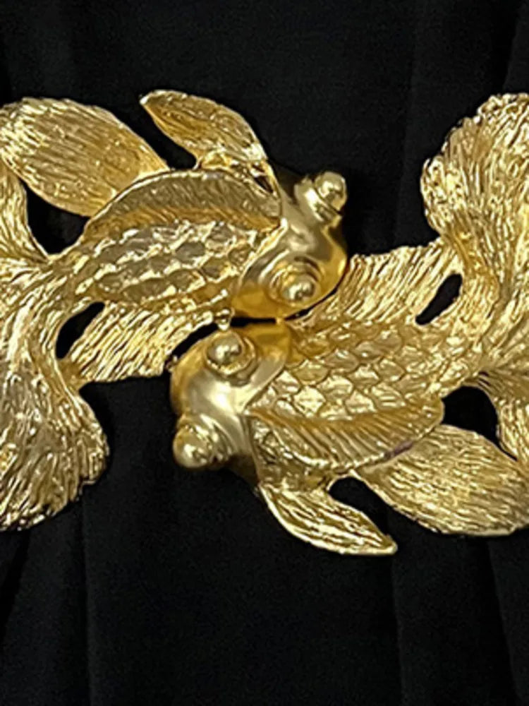 Adjustable Designer Retro Goldfish Metal Belts Adjustable