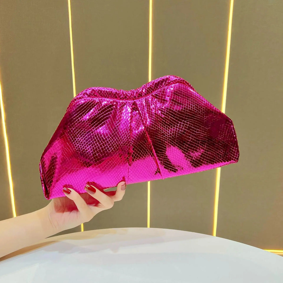 Fashionable 80's Metallic Glam Handbag